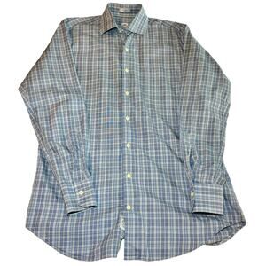 Peter Millar Mens M Crown Multicolor Plaid Long Sleeve Button Up Shirt